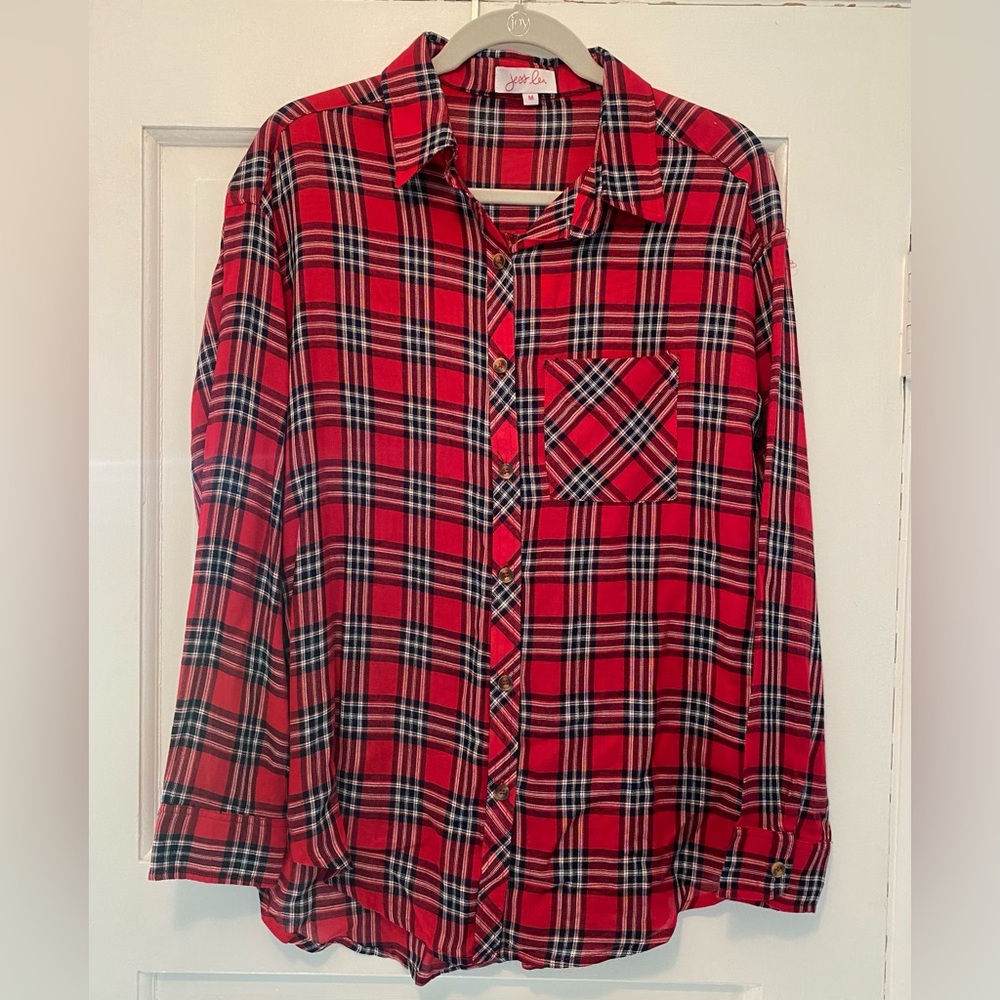 Jess Lea plaid blouse — Size Medium